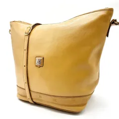 【良品】 CELINE セリーヌ ショルダーバッグ トートバッグ バケツ型 マカダム柄 ゴールド金具 A4収納 大容量 ロゴ型押し 肩掛け 斜め掛け カーフレザー レディース ライトブラウン 茶色