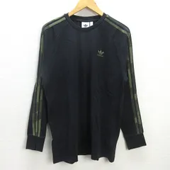 G■アディダス/adidas ロンT/カットソー スリーストライプカモフラ FM3353【XO】黒/men's/52【中古】■
