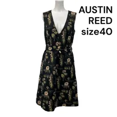 ◆ オースチンリード Austin Reed ロングワンピース ノースリーブ 花柄 黒 40 L 11号 レディース S5V061のサムネイル
