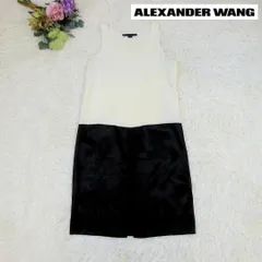 alexander wang　アレキサンダーワン　ノースリーブワンピース　ひざ丈　バイカラー　スリット　ホワイト×ブラック　白×黒　レディース　サイズSのサムネイル