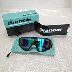 【未使用】Bianchi ビアンキ 一眼フルリム  ロードバイク サングラス ブラック/チェレステ 定価22000円 JP213R2901 メンズ