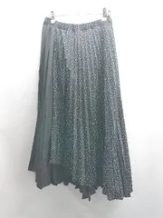 ◇ ⊇Φ AMERICAN HOLIC ドット柄 プリーツ ロング Aライン スカート サイズフリー ブラック系 レディース E  【1411280043714】