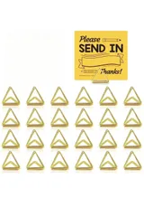 【特価セール】YFFSFDC メモクリップ ホルダー スタンド24枚 金属三角クリップ 写真 立て 可愛い おしゃれ カード 名刺 便箋 文具 事務 結婚式パーティー用メタルメモホルダー誕生日