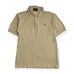 FRED PERRY フレッドペリー ワンポイント 鹿の子 半袖 ポロシャツ M/ベージュ系 メンズ