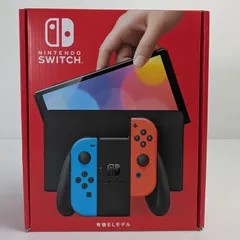 【中古美品】 未使用 Nintendo Switch 有機ELモデル Joy-Con ネオンブルー/ネオンレッド ニンテンドースイッチ ゲーム機本体 【034-250224-vt-03-fuz】