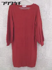 ◇ NATURAL BEAUTY BASIC ナチュラルビューティーベーシック 長袖 膝丈 ニット ワンピース サイズM レッド レディース 【中古】 【1002802362293】