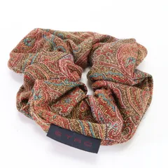 極美品 ETRO エトロ シュシュ ペイズリー 柄 ヘアゴム ヘアアクセサリー ブラウン 茶色 人気 定番 おしゃれ レディース EHM G6-1【中古】のサムネイル