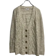 tammy アクリル混紡 ニット セーター カーディガン キッズ 160～ ライトベージュ ケーブル柄編み 古着卸 アメリカ仕入 a612-7170