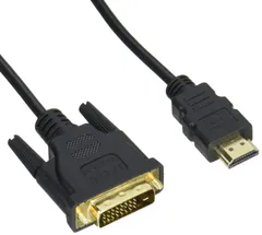【特価セール】[ HDMI(A)変換接続ケーブル オス - オス - ] [ DVI-D(24+1ピン) 1.8m ] 変換名人 極細/金メッキ端子 DVHD-18GS