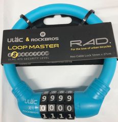 ROCKBROS(ロックブロス)  自転車用ダイヤルロック  鍵  ワイヤーロック ULAC  　ブルー