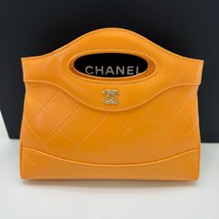 CHANEL シャネル シャネル31 ミニ ランダム番 カーフスキン ゴールド金具 オレンジ レディース チェーンショルダーバッグ ハンドバッグ【シール有り】【中古】【ほぼ新品】