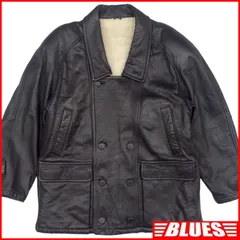 ムートンジャケット XL ブルゾン ジャンパー 黒 本革 メンズ レザージャケット_サイズXL一覧←SEULB屋着古← TN1955