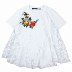 マックスマーラ SPORTMAX CODE 花刺繍 チュール レイヤード カットソー 半袖 プルオーバー トップス 白 レディース 【中古】のサムネイル