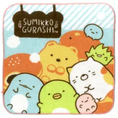 【中古】タオル・手ぬぐい(キャラクター) 集合(ブルー) ハンドタオル 「一番くじ すみっコぐらし すみっコパンきょうしつ」 F賞