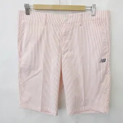 ニューバランス NEW BALANCE GOLF ハーフパンツ ゴルフ スポーツウェア 速乾 ストライプ ストレッチ 白 オレンジ ホワイト 5