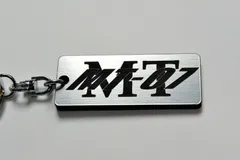 A-394-2 MT-07 2層アクリル製 銀黒 2重リング キーホルダー カスタム パーツ 外装 シート ミラ ー ハンドル 等のアクセサリーに