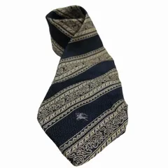 バーバリーズ Burberrys 90s 80s vintage ヴィンテージ ペイズリー ネクタイ 総柄 紺 ネイビー ■GY14