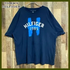メンズ トミーヒルフィガー ワンポイントロゴ ネイビー系 1985 2XL 古着 半袖