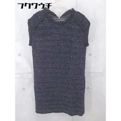 ◇ COLLAGE GALLARDAGALANTE バックジップ フレンチスリーブ 膝丈 ワンピース ネイビー レディース 【中古】 【1102150014049】のサムネイル