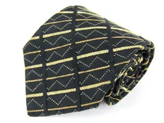 クリツィア ブランドネクタイ 総柄 ロゴグラム柄 シルク コットン イタリア製 メンズ ブラック KRIZIA 【中古】