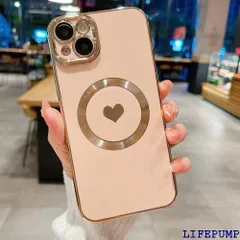 VIVINN MagSafe対応 レンズ保護 iPhone 14 Pro ケース 韓国 可愛い ハート おしゃれ 人気 マグネット搭載 ワイヤレス充電対応 耐衝撃 全面保護 ストラップホール付き磁気充電 軽量 薄型 ソフトケース アイフォ roピンク 1227