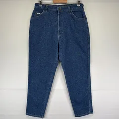 古着 90's/90年代 リー Lee USA製 デニムパンツ テーパード ワンポイントロゴ レザーパッチ ジーパン 16  ブルー レディース