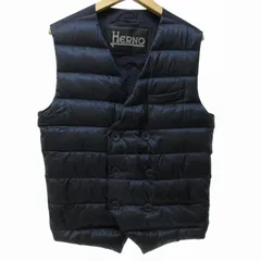 ヘルノ HERNO 極美品 ダウンベスト ブルゾン ナイロン ダブルブレスト 44 約S 紺 ネイビー 30522-28863-2のサムネイル