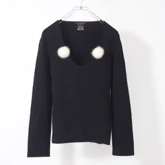 美品クリーニング済みLouis Vuitton ブラック半袖ニット M LOUIS VUITTON(ルイヴィトン) ミエストライプジャガードTシャツ