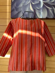 着物リメイク 綿紬反物 プルオーバー