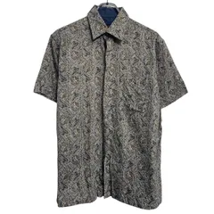 ZARA 半袖 柄シャツ 16 M～ ホワイト マルチカラー ザラ ボタン 総柄 ペイズリー柄 胸ポケット カジュアル 古着卸 アメリカ仕入 a703-6167