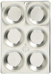 【数量限定】#100カップ マフィン型 6ヶ付 ブリキ シルバー FK