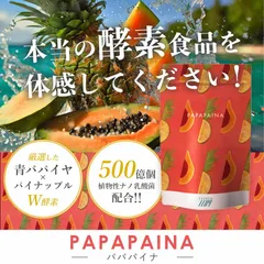 パパパイナ 30日分 パイナップル酵素 消化酵素 青パパイヤ酵素 パイナップル風味 乳酸菌 90g(3g×30日分)のサムネイル