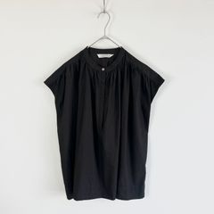 セオリーリュクス キーネック アセテート ブラウス 38 黒 フレンチ 
