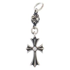 CHROME HEARTS (クロムハーツ) 1B TNY CH CRS 1DIA 1ボール タイニー CHクロス 1ダイヤ チャーム ペンダントトップ シルバー