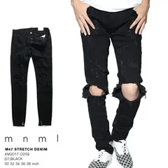 デニム ジーンズ メンズ 黒 ブラック 大きいサイズ ミニマル ジーパン Gパン パンツ スキニー スリム 細身 ストレッチ おしゃれ 無地 ダメージ加工 裾ファスナー b系 ヒップホップ ファッション ストリート系 ハイ ブランド M2017-D259