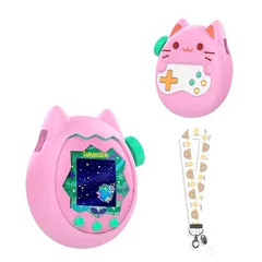 【新着商品】Tamagotchi Paradise（たまごっちパラダイス） 用 ケース カバー 柔らかい シリコン製 保護ケース かわいい 子供向き 指紋防止 防水 保護 耐衝撃 ギス防止 耐久性 ハンドストラップ付き(ピンク)