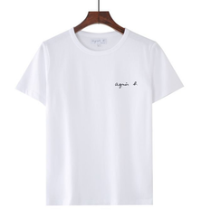 agnes b. アニエスベー レディース メンズ　Tシャツ ホワイト　小さいロゴ