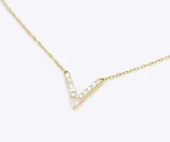 AHKAH(アーカー) 750(K18YG) ダイヤモンド Vチェーン ネックレス D0.12ct