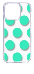 【新品未使用】iPhone15 Pro アイフォン15プロ クリア ハードケース ドット柄 水玉 (ミントグリーン) スマホケース カバー cl-ip15pro-dotbig-04