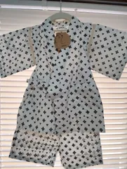訳あり品　男の子キッズ　十字柄甚平　120ｃｍ