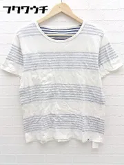 ◇ BAYFLOW ベイフロー ボーダー 半袖 Tシャツ カットソー サイズ3 ホワイト ブルー系 メンズ 【中古】 【1002800710461】