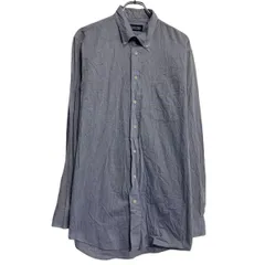 LANDS'END 長袖 無地シャツ 16 L～ ブルー ランズエンド ボタンダウン 胸ポケット カジュアルシャツ 古着卸 アメリカ仕入 a702-5891のサムネイル