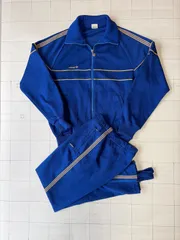 ト2509-⑩-5297 アディダス　adidas レトロテクノジャージ　上下セット　青　M