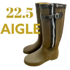 エーグル　AIGLE 35サイズ　22.5cm カーキ　レインブーツ　長靴　梅雨　雨　雪　防寒　アウトドア