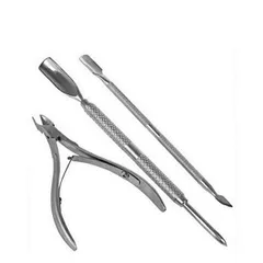 ネイルケアセット　高品質 ステンレス製 さかむけ ささくれ ネイル　手入れ　指先　3点セット キューティクルニッパー＆プッシャー 甘皮ケア tecc-nail3set