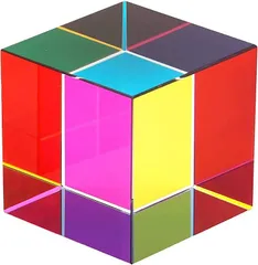 makesmile アクリル製キューブ プリズムデザイン 立方体 半透明 インテリア おもちゃ 50mm