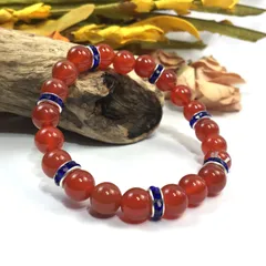 パワーストーン ブレスレット 赤瑪瑙 天然石ブレス （ダークブルー）レディース 女性  数珠ブレス 開運 プレゼント ギフト  [9]