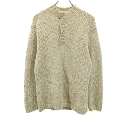 サンタフェ 日本製 長袖 ヘンリーネック セーター 48 ベージュ santa fe ニット メンズ