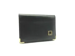 ■美品■ dunhill ダンヒル レザー カード入れ 名刺入れ カードケース パスケース メンズ ブラック系 DJ2924