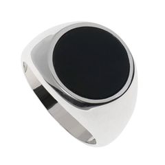 天然石 オニキス 印台 指輪 リング ハイポリッシュ シルバー925 カレッジ シグネットリング